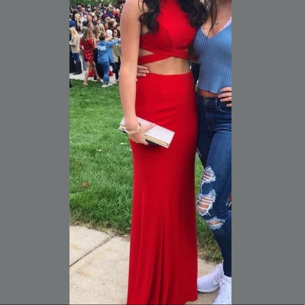 Red Homecoming/Prom Dress two piece Alyce Paris 2